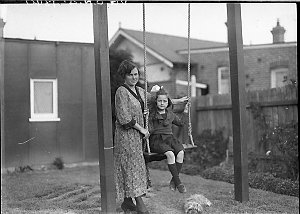 Mrs Bob Crealy (Adelaide) and her daughter, Hazel, on a...