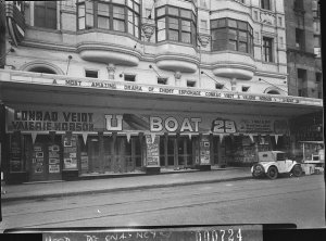 Front of the Lyceum Theatre showing "U-Boat 29", with C...