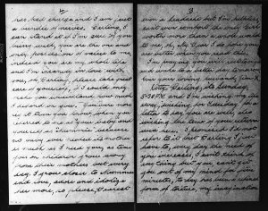 Six page letter from Mr Forsyth to his sick wife