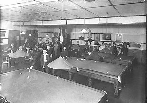 Billiard Saloon, three tables, probably Lindrum's in Pi...