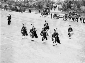 Parade through Sydney led by Scottish pipe band for the...