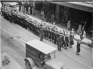 Naval cadets marching