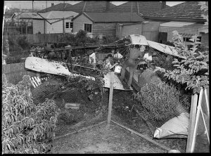 Tiger Moth plane crashed in Turton Road, New Lambton; p...