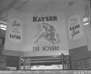 Kayser silk hosiery and gloves display (taken for Mr Gu...