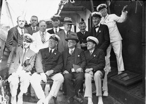 Group of regatta officials on the flagship.  Stuart F D...