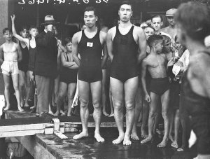 Two visiting Japanese champion swimmers, Sakagami and K...