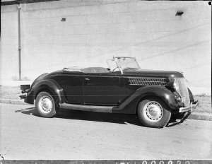1936 Ford V-8 roadster or "Club Cabriolet" car (taken f...