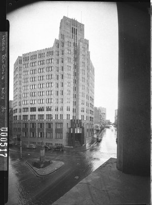 Exterior of the City Mutual Insurance Building, corner ...