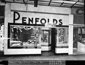 Penfold's Wines display in shop windows