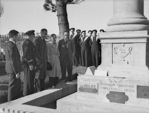 Group at La Perouse monument (taken for M. Soudan, "Cou...