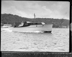 Mr. Smith and his cabin cruiser Moonmist