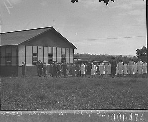 St John Ambulance women lined-up for official inspectio...