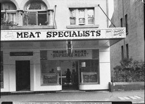 Exterior of butcher's shop (taken for "Retail Week")