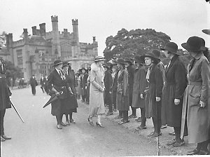 Lady Game inspects a group of Girl Guides at Government...