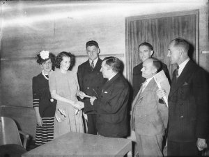 Presentation of cheque (Miss Wilson)