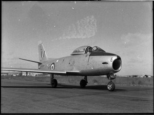 Williamtown Air Base. Sabre Trials Flight was officiall...