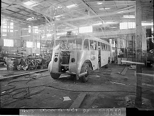 Bus body being built on an Albion chassis, Woods Body B...