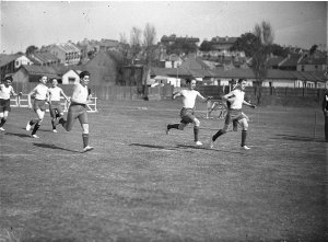 Deaf and dumb sports. Boys' running race