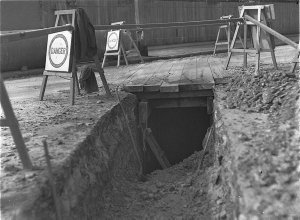 Water Board trench and tunnel under Missenden Road, Cam...