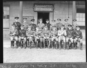Group of staff officers, HQ 2nd Division, Victoria Barr...