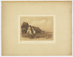 Bush Hut, Healesville / etching by J. Mather