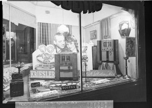Kriesler radio display at J.A. Booth's (for "Radio Reta...