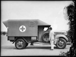 Ford Army ambulance presented by W.T. Wood, Sydney, 194...
