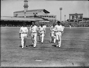 Second cricket test, England v Australia, 1936
