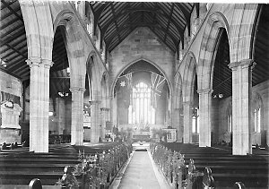 Nave of a Gothic Revival sandstone Church of England, S...