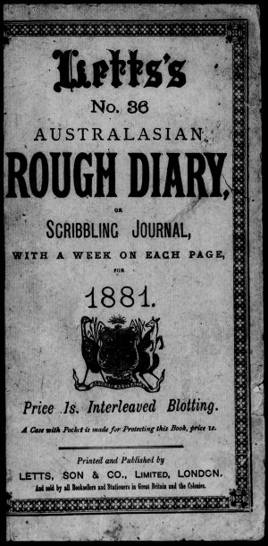 Series 04: James S. Hassall, diary, 1881