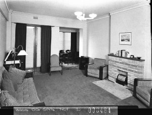 A lounge room, Macleay Regis flats (taken for Mr Christ...