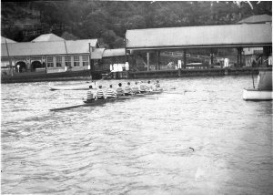 Opening, Mosman Rowing Club. Eight oar rowing.