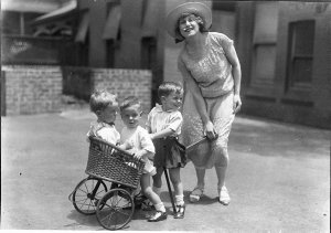 Musical comedy star Dorothy Brunton with three small ch...