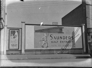 Billboard advertising Saunders' malt extract