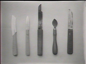 Knives used in canning operation, Buzacotts