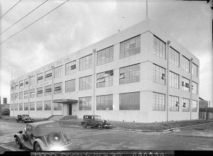 View of the exterior of the Eveready factory