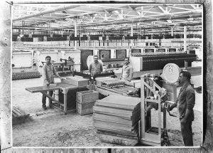 Woodworking machinery in a factory