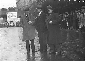 Three Labor politicians; Jack Beasley on left