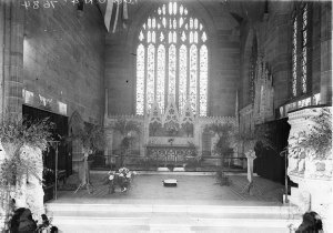 Altar of a Gothic Revival sandstone Church of England, ...