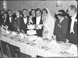 "Argus" wedding, St Jude's, Randwick; reception at Troc...