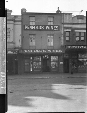Penfold's Wines display in wine bar window, second shop...