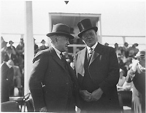 Prime Minister Joe Lyons talks with engineer Lawrence E...