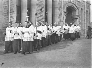 Junior clergy in procession