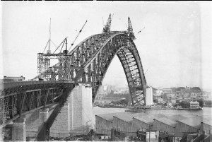 View of the Sydney Harbour Bridge from the north side, ...