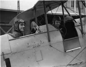 Unidentified instructor and pupil in a Cirrus Moth
