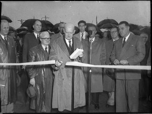 Opening of new Swansea bridge by Mr Wetherell, Minister...