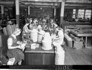 Top Dog factory for men's hats; showing female workers ...
