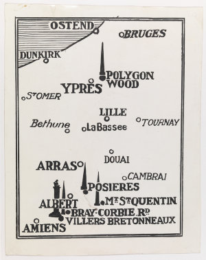 Map of cities and towns where the Fifth Division fought...