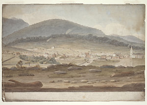 [Panorama of Hobart 1828 - watercolour drawings by Augu...
