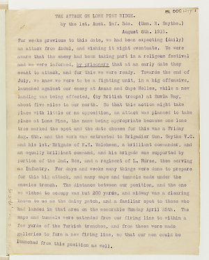 Vial war diary, 6 August-19 November 1915 /John James V...